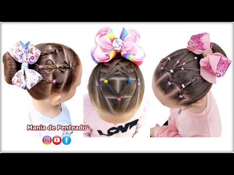 Видео: Простые прически с пучком для маленьких девочек 😍💕