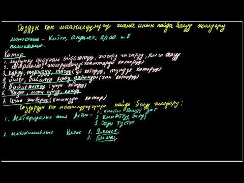 Видео: Сөздүн көп маанилүүлүгү