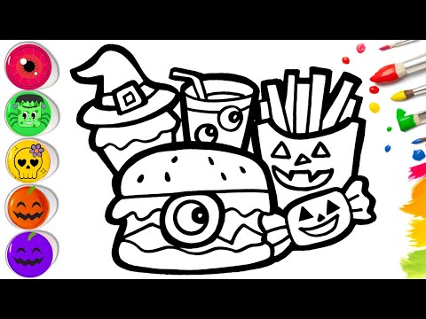 Видео: Как нарисовать фастфуд на Хэллоуин | РИСОВАНИЕ НА ХЭЛЛОУИН | Простое пошаговое руководство