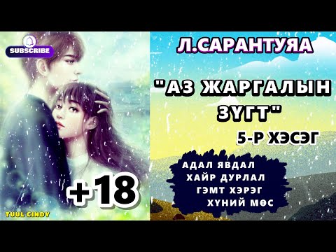 Видео: Л.САРАНТУЯА "АЗ ЖАРГАЛЫН ЗҮГТ"  5-Р ХЭСЭГ /ЗӨВХӨН НАСАНД ХҮРЭГЧДЭД, АДАЛ ЯВДАЛ, ГЭМТ ХЭРЭГ /