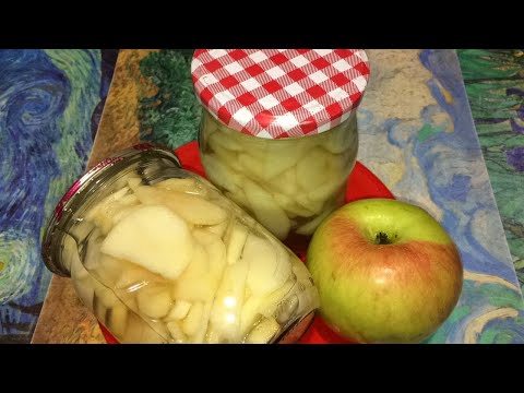 Видео: Яблоки дольками без сахара для пирогов. Готовим на зиму.