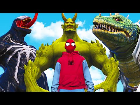 Видео: человек-паук самодельный против яда, окончательный зеленый гоблин, ящерица