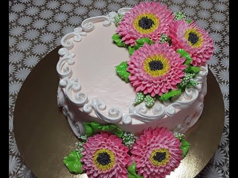 Видео: Торт с герберами(Gerbera cake)