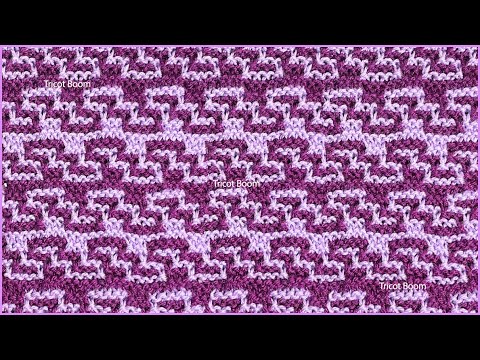 Видео: Мозаичный узор, вязание спицами. Mosaic knitting.