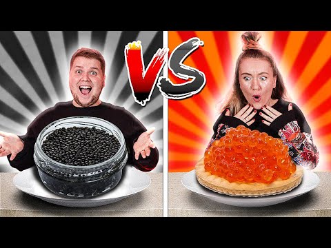 Видео: Черная еда VS Красная челлендж!