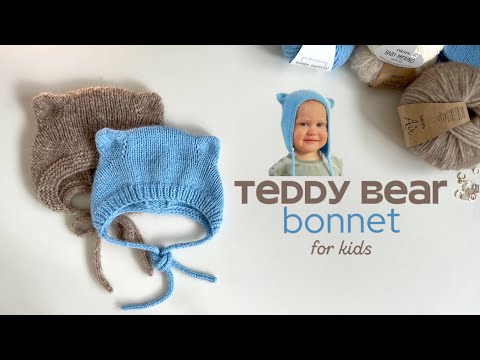 Видео: Чепчик Мишка для детей (размеры 0-7 лет) / Teddy Bear bonnet for kids (sizes 0-7 years old)