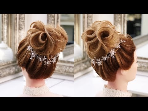 Видео: Высокий текстурный пучок  пошагово. Свадебные и вечерние прически.