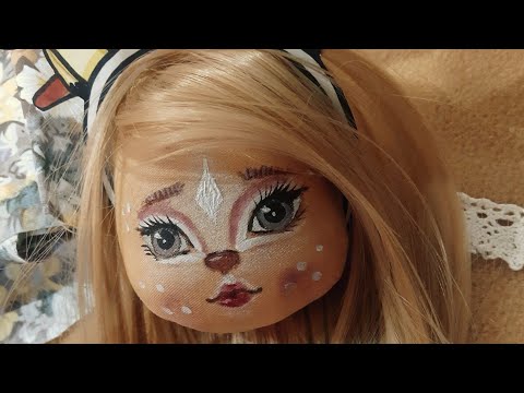 Видео: Как нарисовать лицо кукле | Девочка олененок