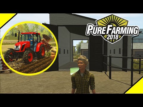 Видео: РАБОТНИК ПАШЕТ а МЫ СТРОИМ КОРОВНИК! Pure Farming 2018
