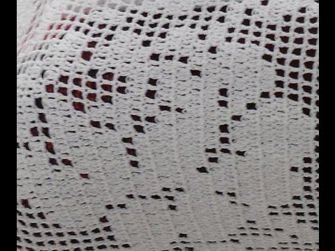 Видео: Филейный мотив "Роза" (filet crochet) (узор#26)