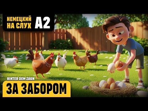Видео: За забором. Веселый рассказ (уровень А2). Немецкий на слух.