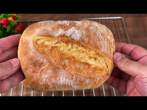 Видео: Хлеб без замеса, который всегда получается | 4 ингредиента, подходит для новичков!