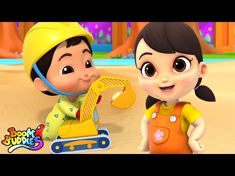 Видео: Строителни машини Песен за деца + Предучилищни видеоклипове и детски песнички