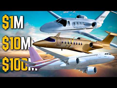 Видео: Частные самолеты за 1 млн долларов, за 10 млн долларов и за 100 млн долларов — шокирующие различи...
