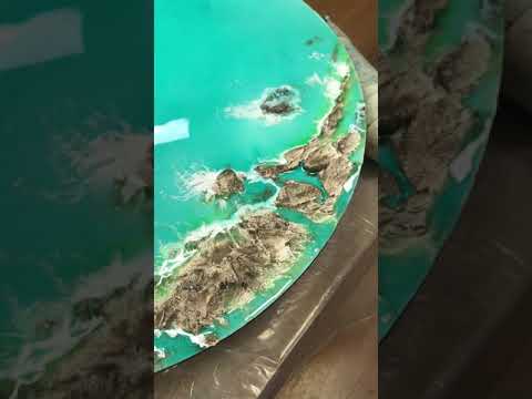 Видео: Как сделать красивый океан и скалы с волнами и пеной из эпоксидной смолы ?