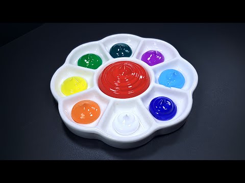 Видео: Создайте 8 новых цветов из акрилового красного VS цветов радуги | Удовлетворяющее смешивание цветов