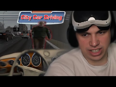 Видео: ГЛЕБ ДАВИТ ПЕШЕХОДОВ В CITY CAR DRIVING VR | Sasavot