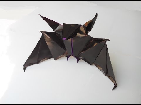 Видео: Красивая летучая мышь 🦇 оригами (Andrea Mantler), Beautiful bat origami
