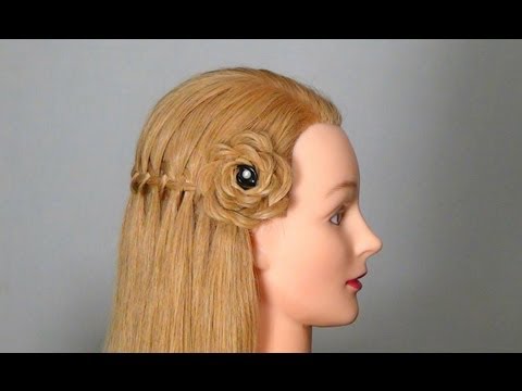Видео: Прическа: Французский водопад. Waterfall braid hairstyle with flower