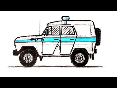Видео: Как нарисовать машину УАЗ  ППС 🚨