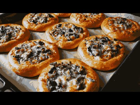 Видео: Грибная мини пицца. Пицца в домашних условиях