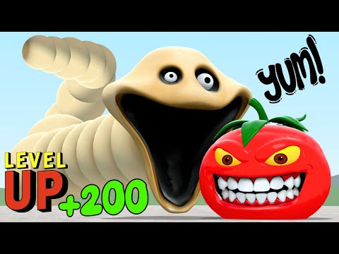 Видео: ГОЛОДНЫЙ ЧЕРВЯК ВЫРОС НА 200 УРОВНЕЙ, СЪЕВ ПСИХОПАТОМ В Garry's Mod