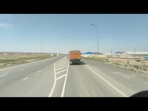 Видео: Бейнеу,дорога на границу КЗ-ТМ, Каспийское море,дорога просто жесть