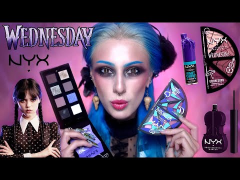 Видео: NYX x Wednesday / Обзор новой кошмарной готической коллекции Венздей 💀