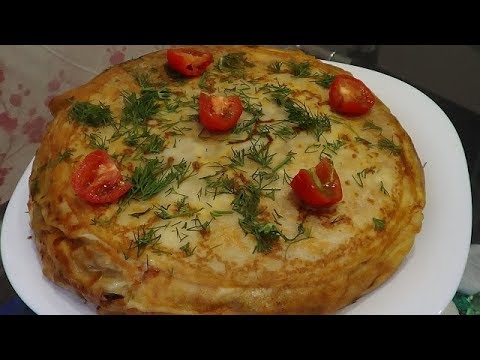 Видео: Блинный пирог с курицей и грибами