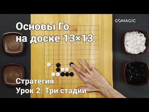 Видео: Основы Го на доске 13×13. Стратегия. Урок 2: Три стадии