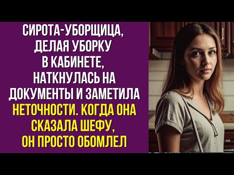 Видео: Сирота-уборщица, делая уборку в кабинете, наткнулась на документы и заметила неточности