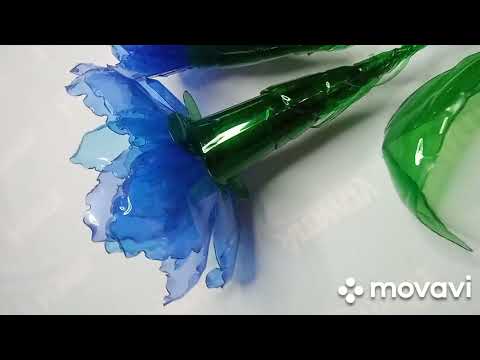 Видео: Фантазийный хрустальный цветок из пластиковых бутылок 🥀#мкцветы#