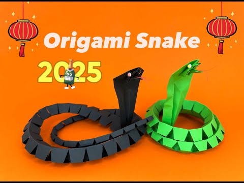 Видео: ORIGAMI LESSON🐍💚/DIY Origami Snake/Как сделать Змею из бумаги в технике Оригами/뱀 종이접기 #종이접기 #종이놀이