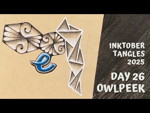 Видео: Inktober Tangles 2025 - День 26 - Owlpeek