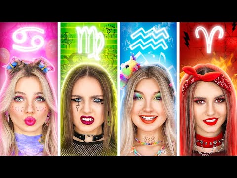 Видео: Мы Удочерили Четверняшек! Alt Girl, Soft Girl, E-Girl и Indie Kid В Знаках Зодиака