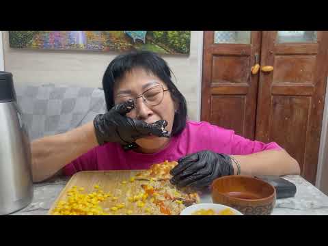 Видео: 🔥 Узбекский плов 🍛 + сладкая кукуруза 🌽 | Семейный мукбанг #еда #вкусно #алматы #домашняяе#аленаким