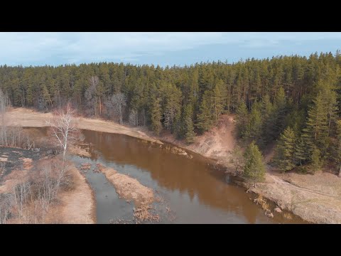 Видео: Круча около Местечка Лучки, половодье на реке Нерль, отдых на природе.