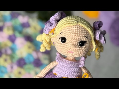 Видео: Кукла фиалка // Часть 2 // Вяжем тело, голову //Подробный попетельный мастер класс //