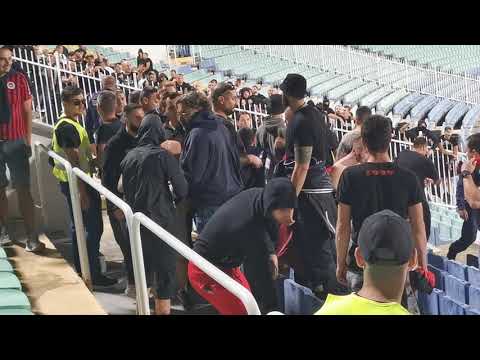 Видео: Напрежение между агитките на Локомотив София и Славия