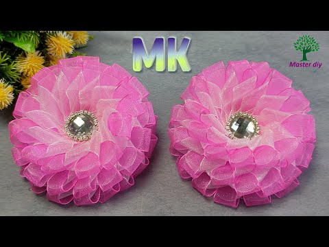 Видео: Очень быстро и легко Пышные воздушные красивые бантики из органзы\Master diy  канзаши