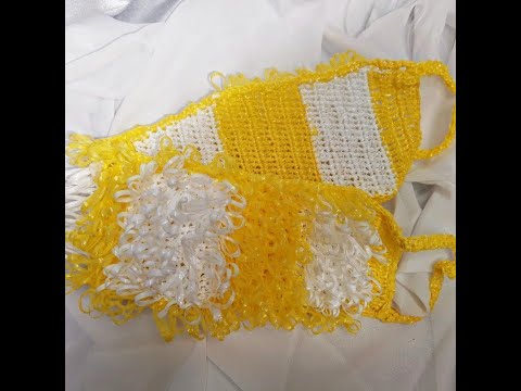 Видео: Мочалка МК крючком Вытянутые петли