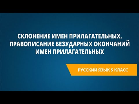 Видео: Склонение имен прилагательных. Правописание безударных окончаний имен прилагательных