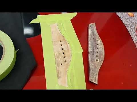 Видео: Акустическая гитара Hohner. Ремонт. Переклейка струнодержателя.