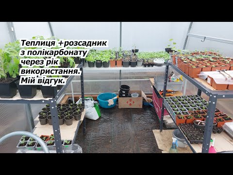 Видео: Все за нашу теплицю з полікарбонату через рік від початку використання!
