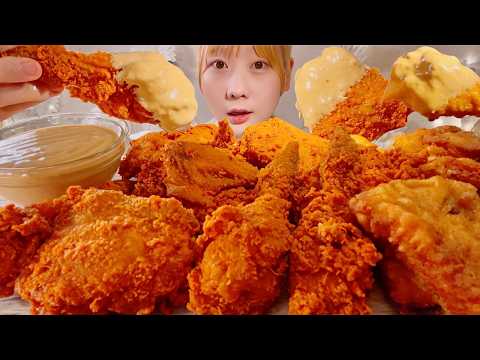 Видео: ASMR KFC острая жареная курица с чесноком и мисо【русские субтитры】【Mukbang/ Eating Sounds】