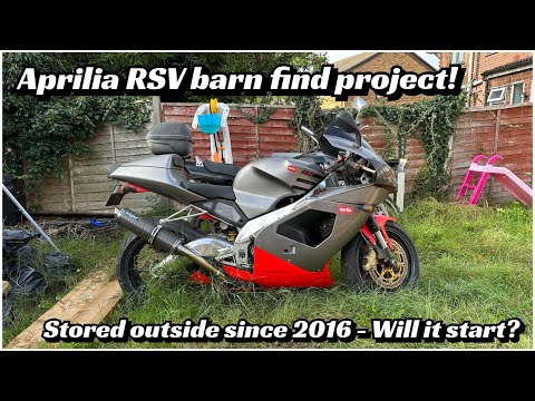 Видео: Проект «Найти мотоцикл в сарае» — Aprilia RSV 2002 года, брошенный на улице на 8 лет!