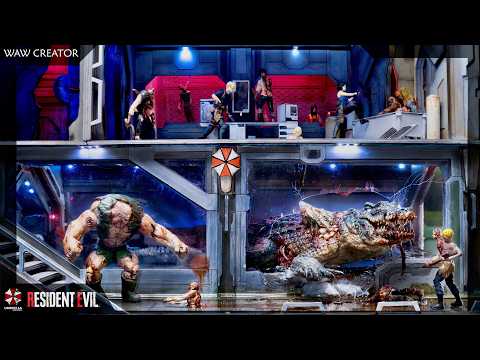 Видео: Как сделать диораму: зомби-аллигатор нападает на лабораторию Umbrella