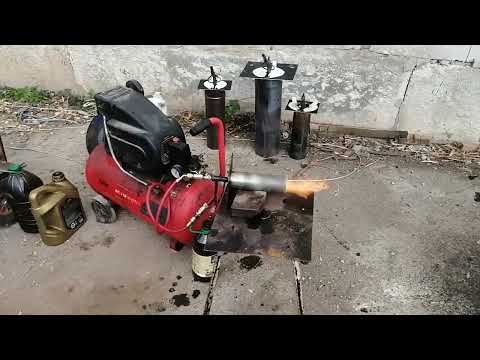 Видео: Горелка №0  на отработке в режиме паяльной лампы