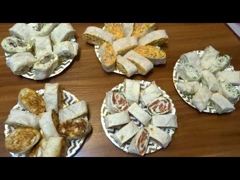 Видео: Топ 5 начинок для закуски из лаваша /Закуски к праздничному столу