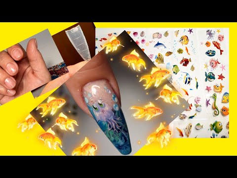 Видео: *410*Делаю слайдеры из фольги/Верхние формы.Наращи./Море.Осьминожка/upper forms. I make foil sliders